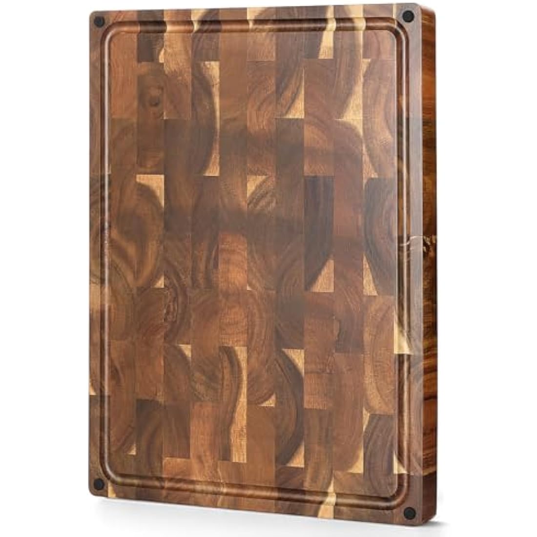 XINZUO Acacia Wood End Grain Cutting Board – Large Reversible Butcher Block
