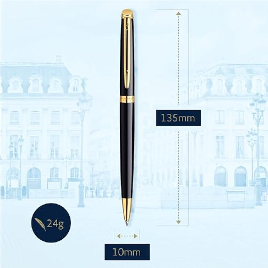 Waterman Hémisphère Ballpoint Pen | Gloss Black & 23k Gold Trim