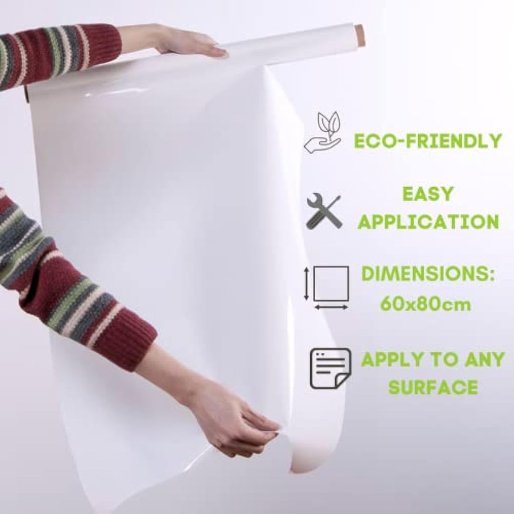 Smarter Surfaces Whiteboard Sheets – 20 Static Dry Erase Wall Stickers