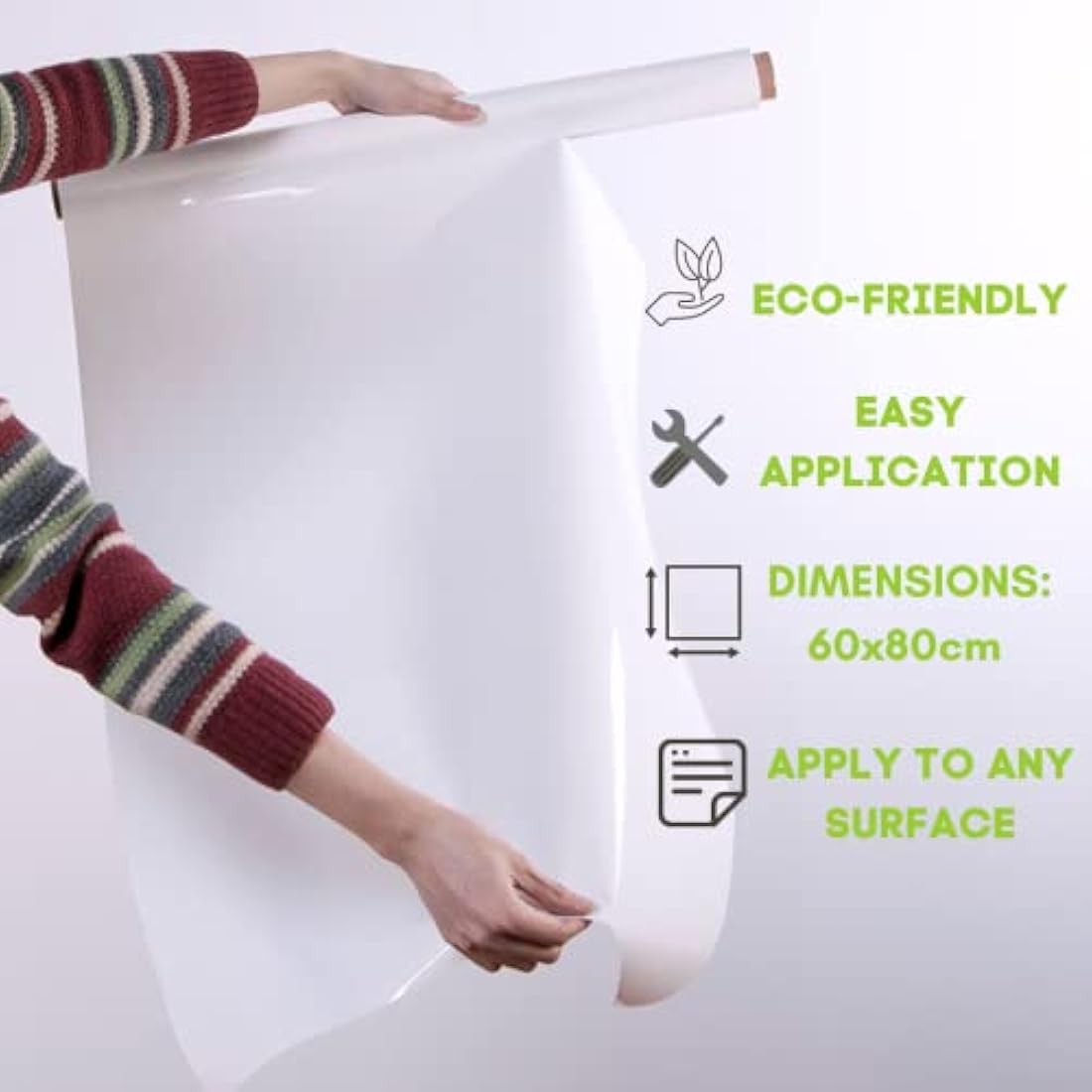 Smarter Surfaces Whiteboard Sheets – 20 Static Dry Erase Wall Stickers