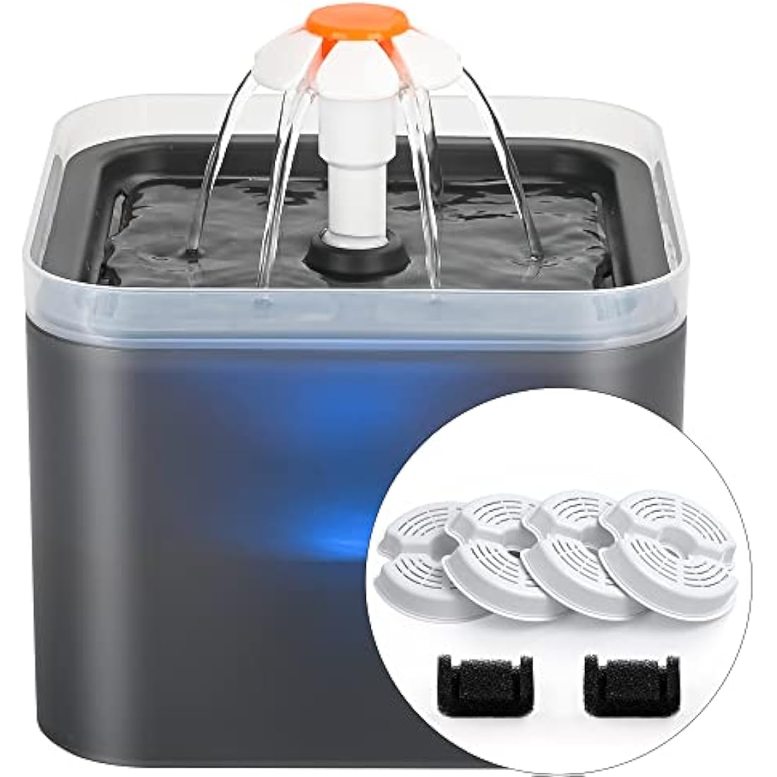 AONBOY Cat Water Fountain - 2L Automatic Pet Dispenser with 6 Filters