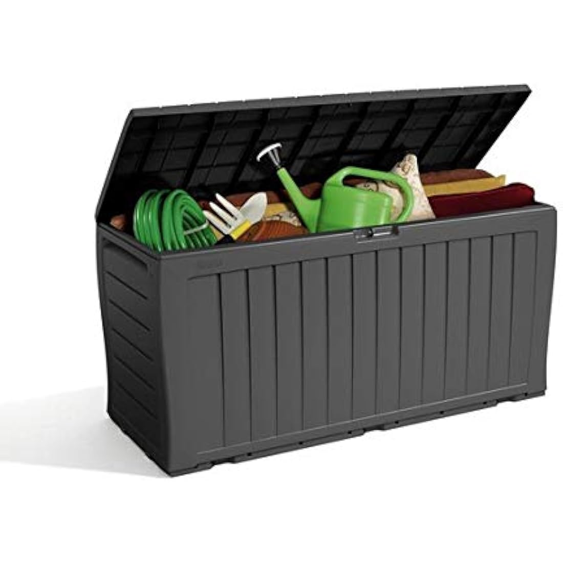 Keter Marvel+ 270L Outdoor Garden Storage Box – Graphite Wood Effect