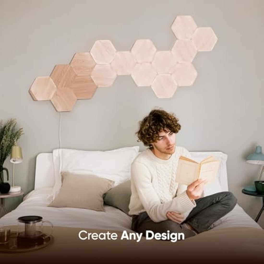 Nanoleaf Elements Hexagon Expansion Pack – 3 Wood Look LED Panels