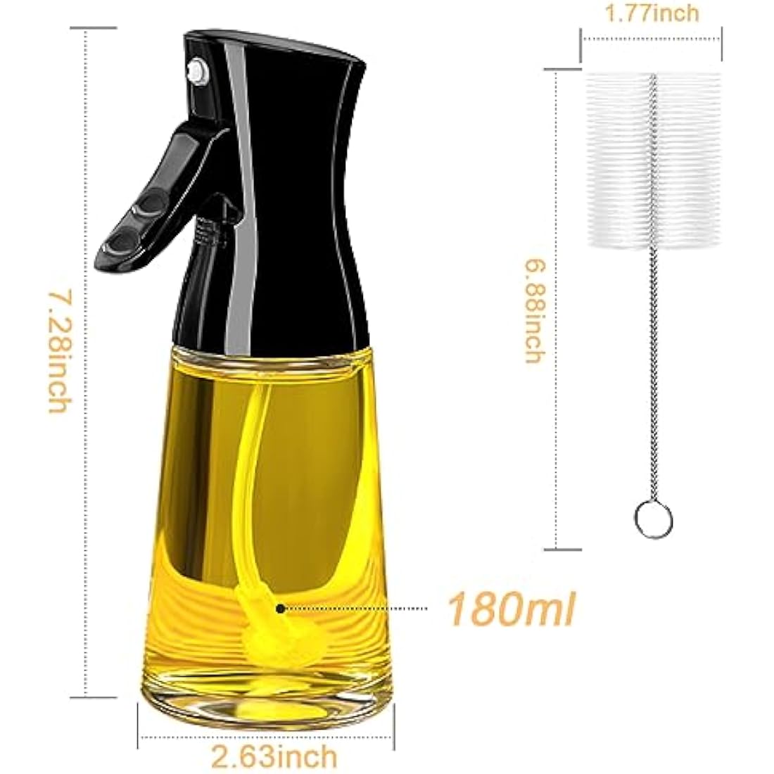 Olive Oil Sprayer – 180ml Glass Mister for Air Fryer & Cooking