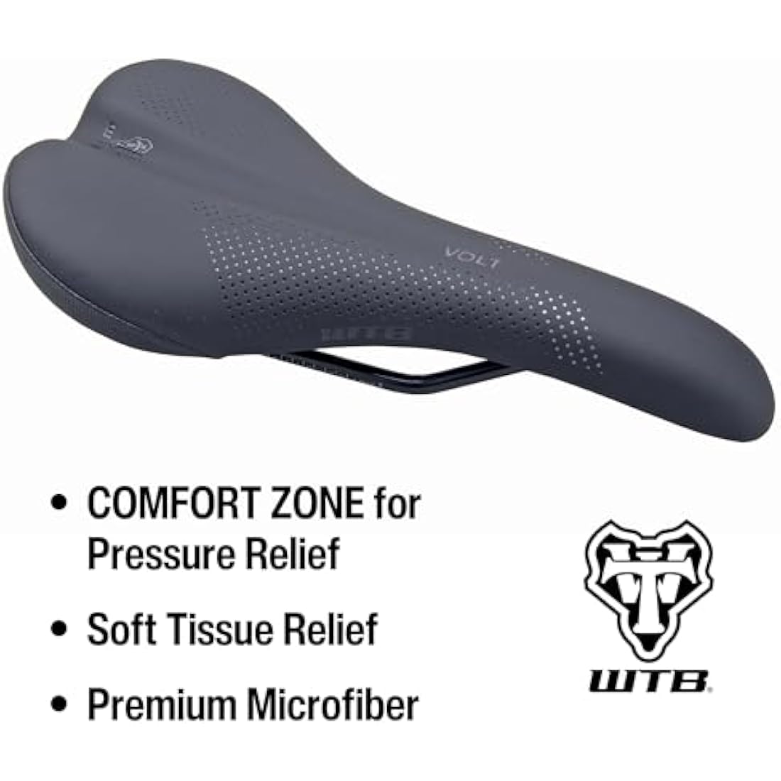 WTB Volt Bike Saddle - 142mm Gel Padded MTB Seat with Cromoly Rails