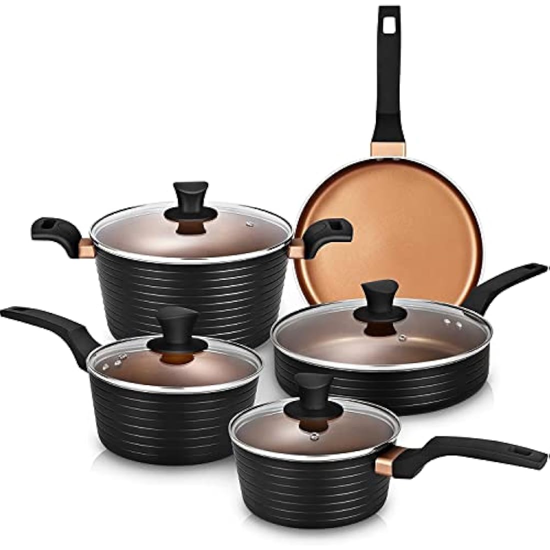 9-Piece Nonstick Cookware Set | Induction Kitchen Pots & Pans