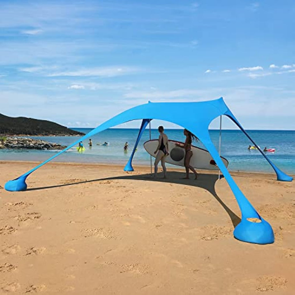 Jolof Store Beach Shade Tent – 4-5 Person Portable UV Sunshade, Blue