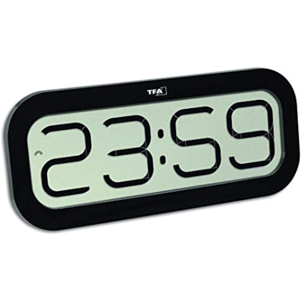 TFA Dostmann Radio Controlled Clock – 5 Alarm Sounds – Black 60.4514
