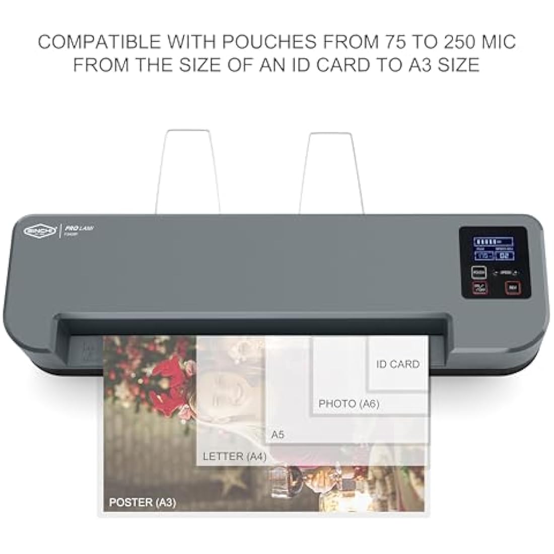 SINCHI A3 Thermal Laminator & Foil Applicator | 4-Roller LCD Display
