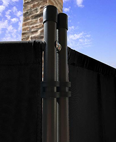 Jolof Store 3-Part Room Divider | 170x165cm Black Fabric Privacy Screen