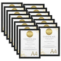 HORLIMER A4 Picture Frames Pack of 15 – Black MDF Wood Certificate Frames