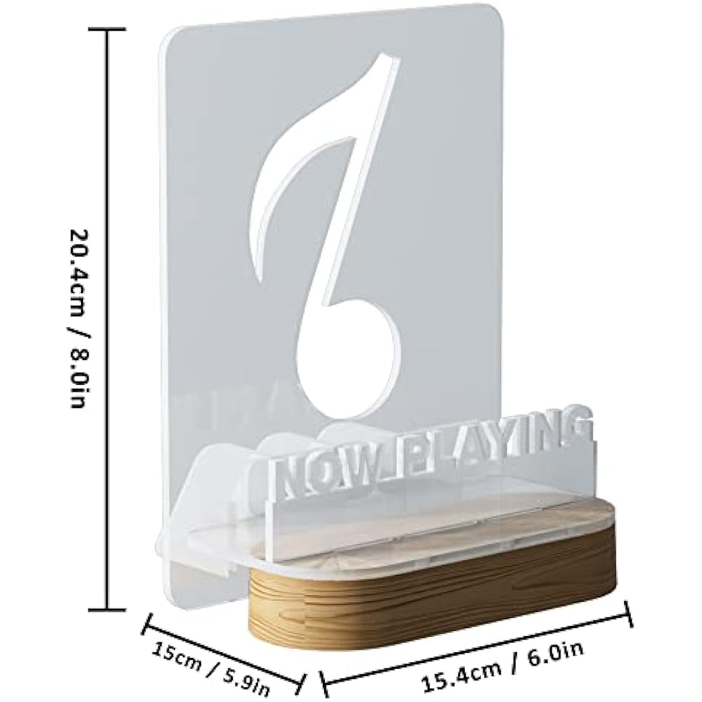YuanDian LED Now Playing Vinyl Record Stand | Wooden Acrylic Album Holder
