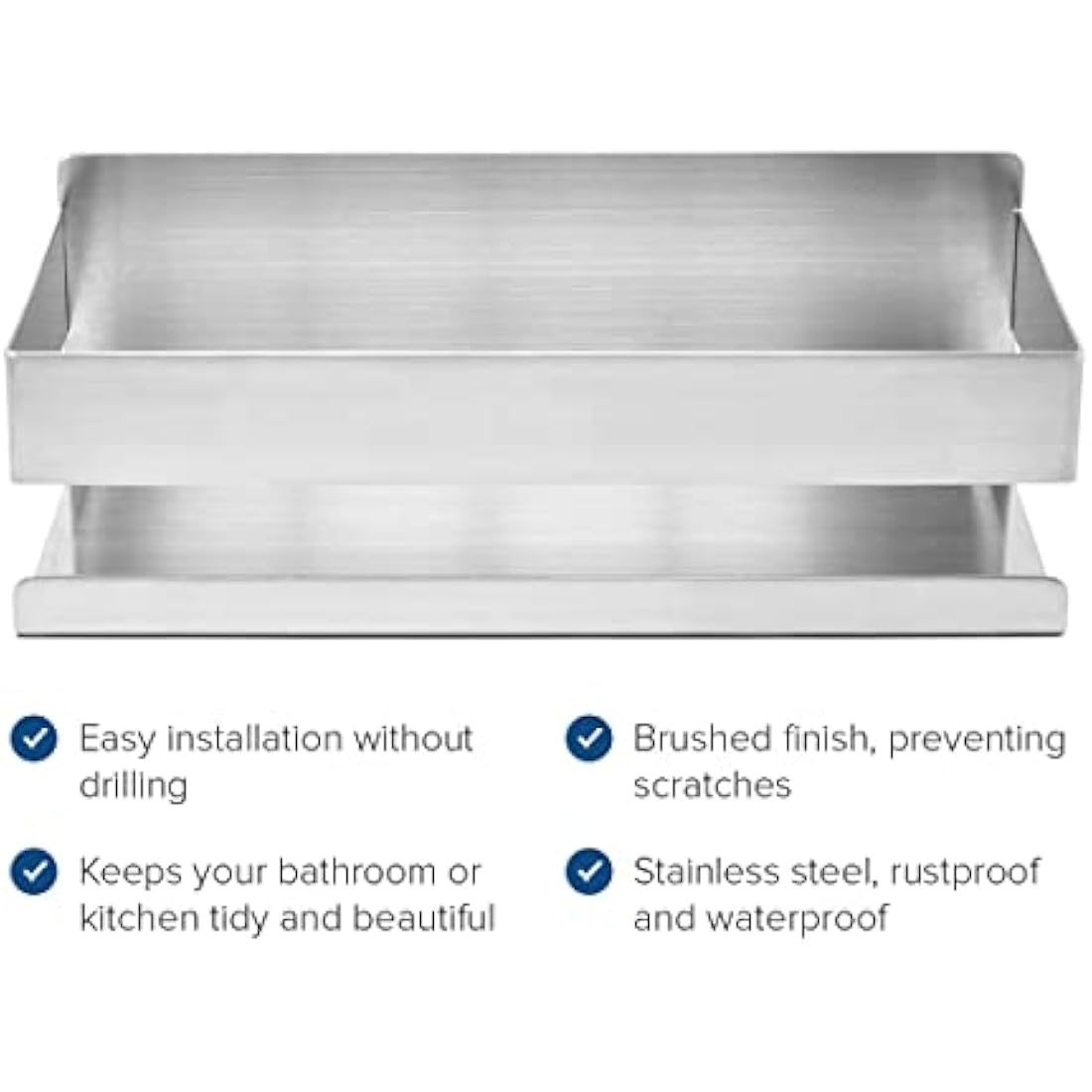 Joejis Shower Caddy - 2 Pack Stainless Steel Adhesive Storage Shelves