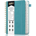 WEMATE Leather Address Book with Alphabetical Tabs - Green Hardcover