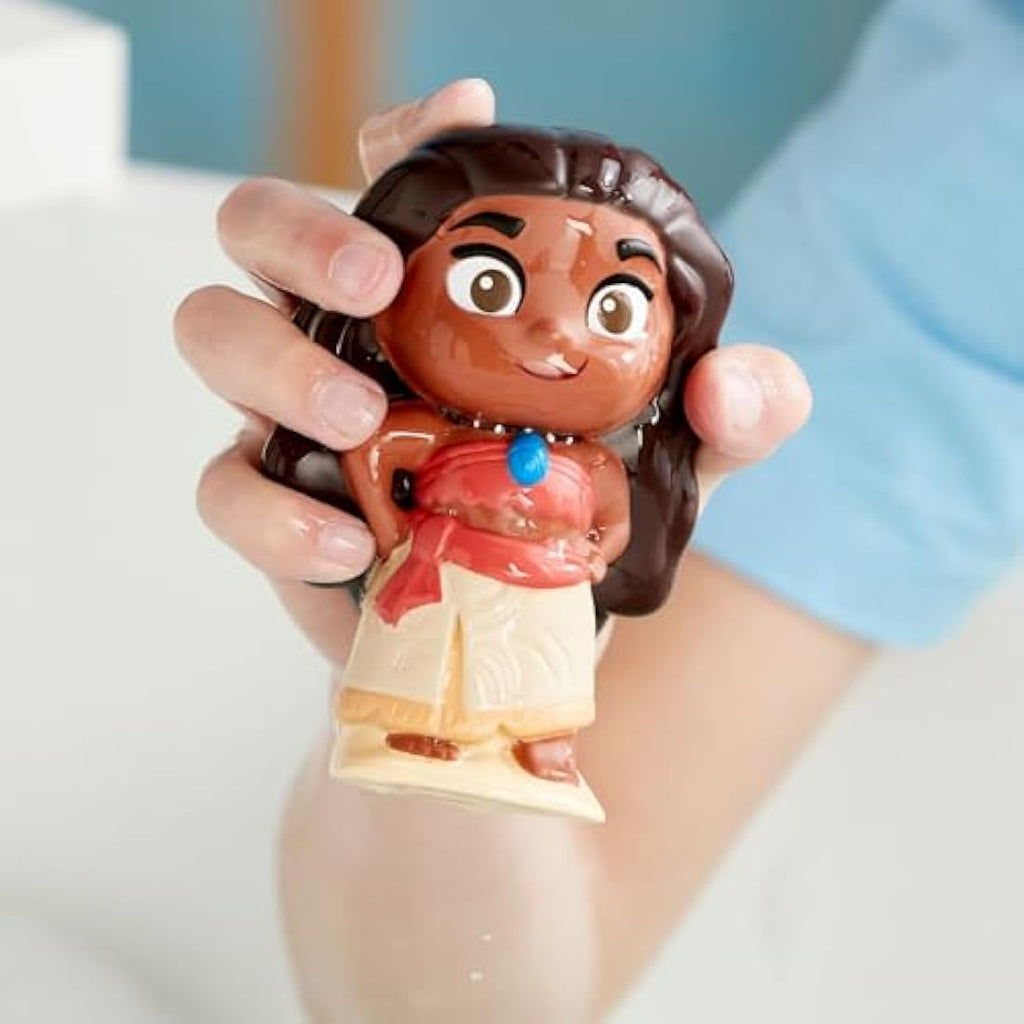 Disney Moana Bath Toy Set - 5 Character Figures with Storage Bucket