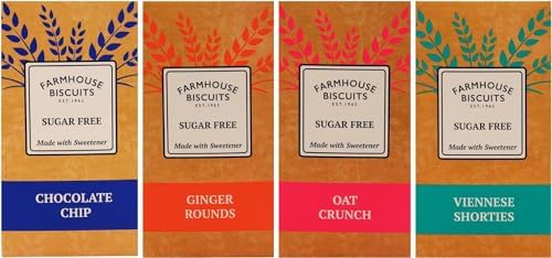Farmhouse Sugar Free Luxury Cookies Selection - 4 Pack Assorted 600g