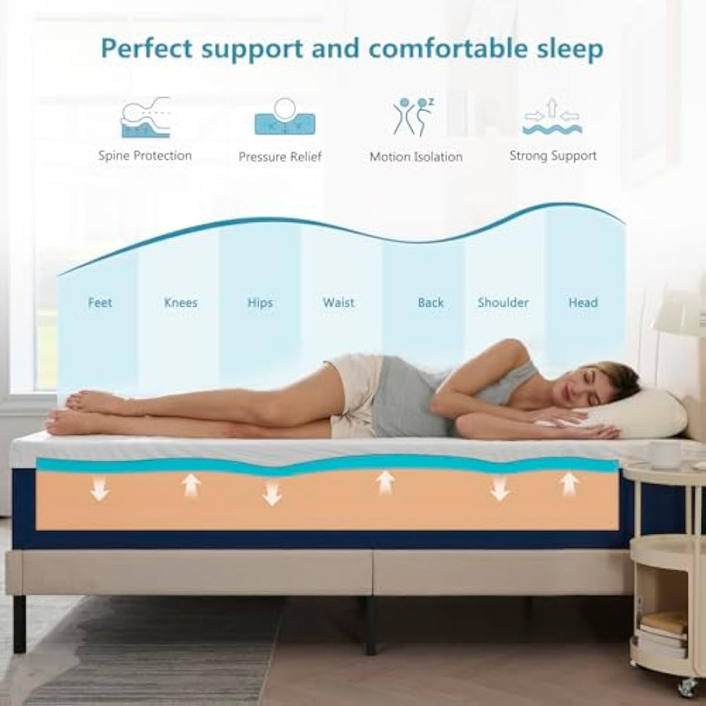 Hiimgo Single Memory Foam Mattress – Orthopaedic Support (90x190cm)
