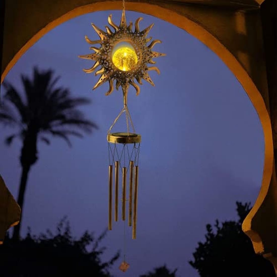 Lifemet Solar Wind Chimes – Waterproof Metal LED Garden Lights for Patio