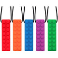Novelfun Sensory Chew Necklace - 5 Pack Food-Grade Silicone Fidget Toy