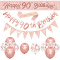 DEARLIVES 90th Birthday Decorations – 14pc Rose Gold Party Supplies Kit