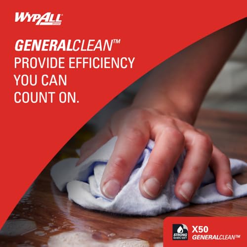 WypAll X50 General Clean Cloths – White Industrial Wipers, 1100 Sheets