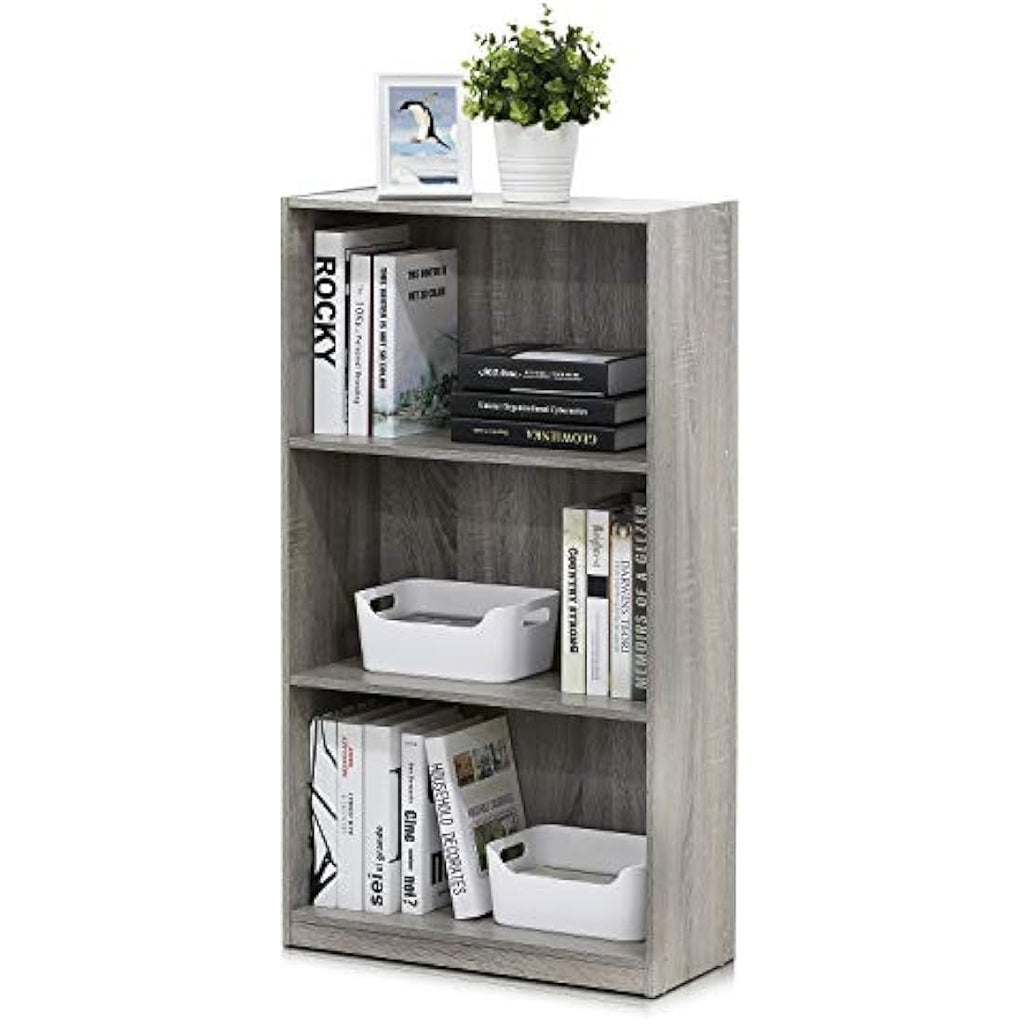 Furinno 3-Tier Bookcase – Modern Composite Wood Storage Shelves