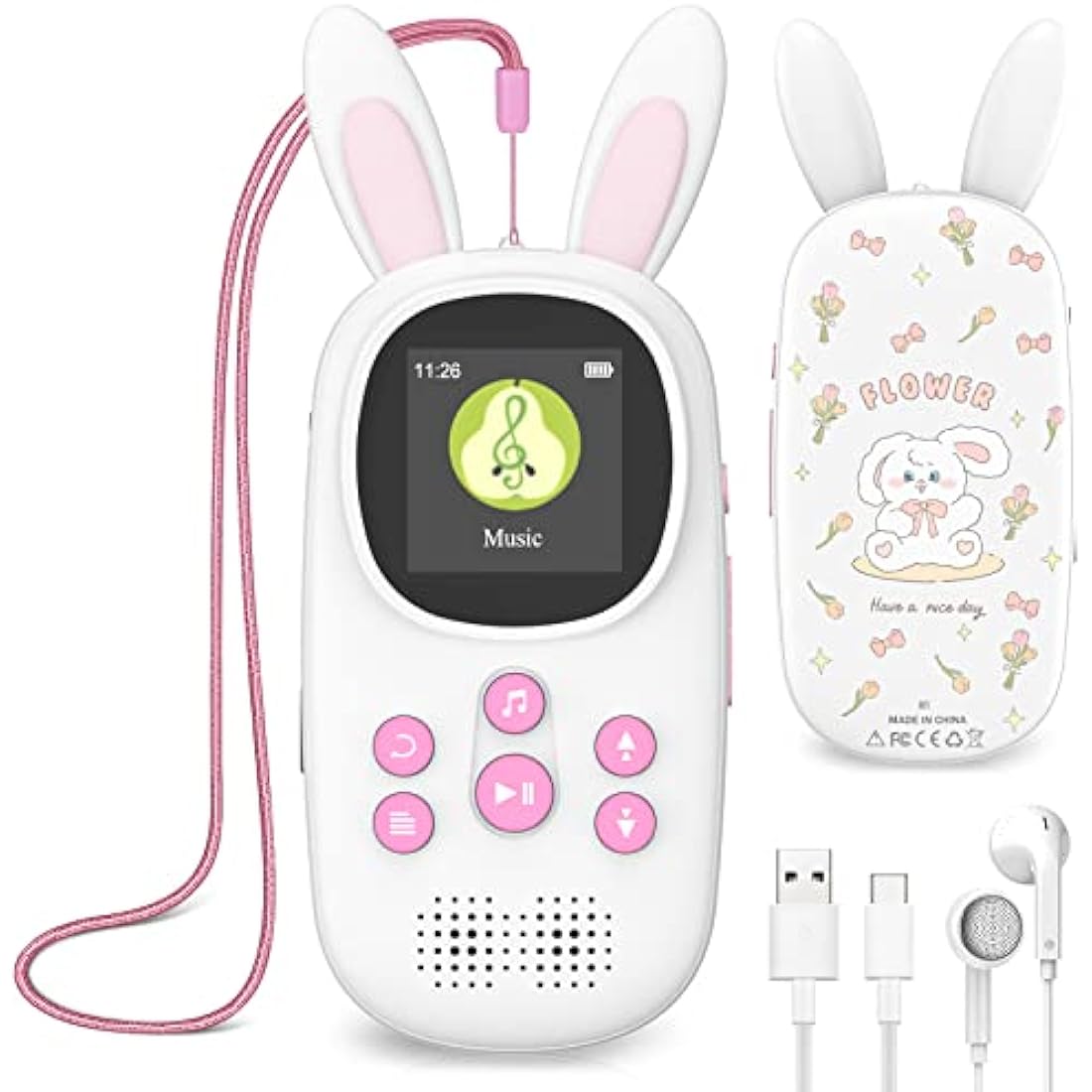 Bunny Kids MP3 Player with Bluetooth 5.0 and Speaker