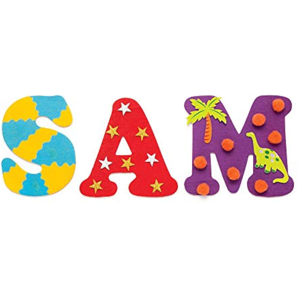 Baker Ross Wooden Letter Templates - 52 Pack Alphabet Stencils, 11cm