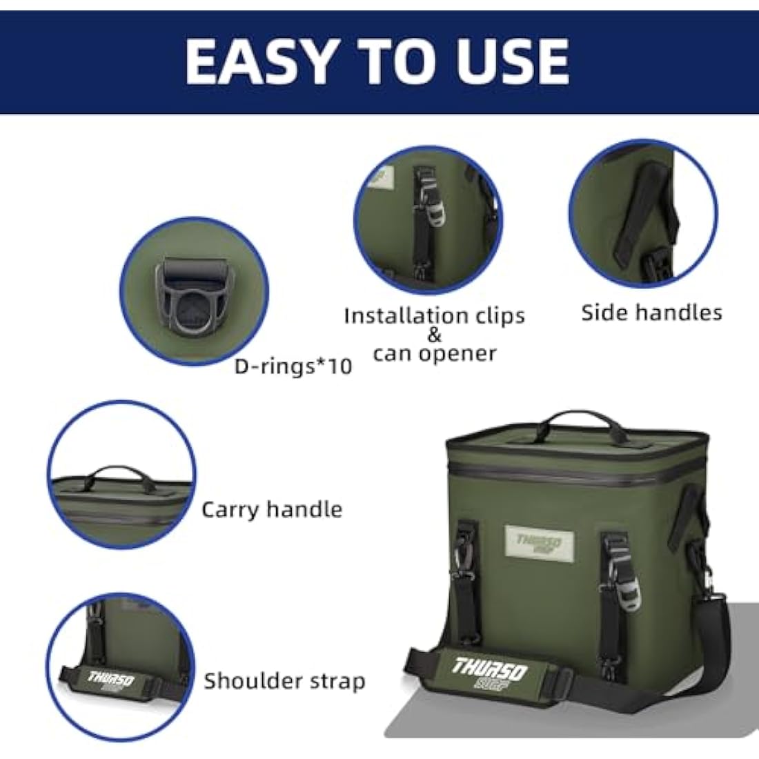 THURSO SURF 24 Can Soft Cooler Bag – 48hr Insulated Floating Ice Chest