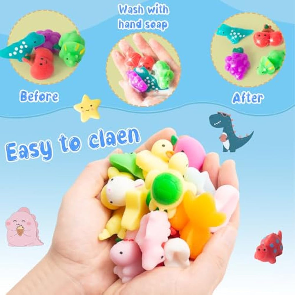 Jolof Store 32Pcs Mochi Squishy Toys – Animal & Dinosaur Fidget Pack