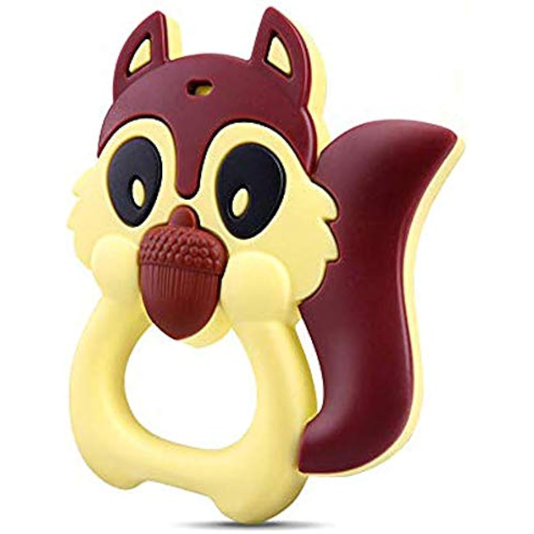 PREMYO Silicone Baby Teething Toy – BPA Free Squirrel Teether, Brown