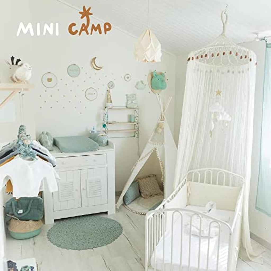 Kids Teepee Tent | Handmade Canvas Playhouse with Pom-Poms