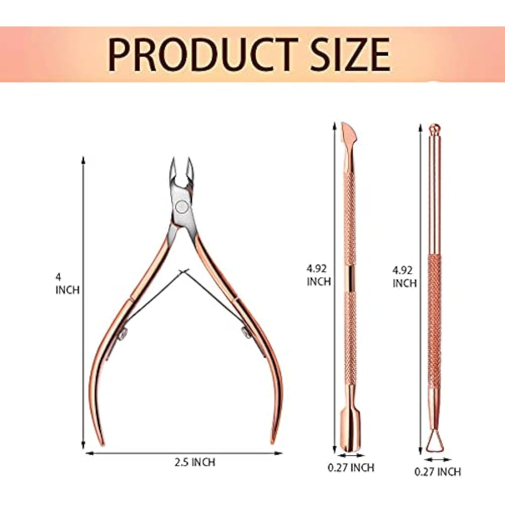 Jolof Store Cuticle Nipper and Pusher Set – Stainless Steel Manicure Kit