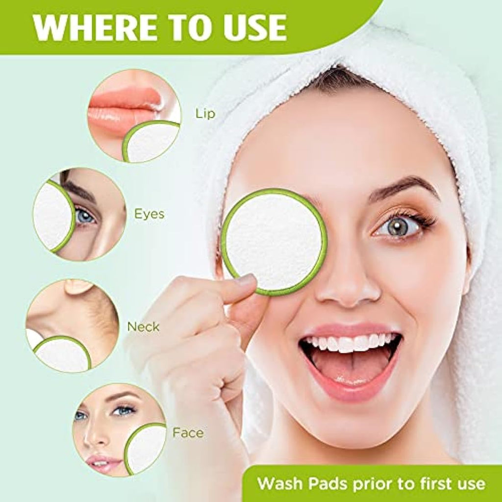 Jolof Store Reusable Bamboo Cotton Makeup Remover Pads with Metal Box