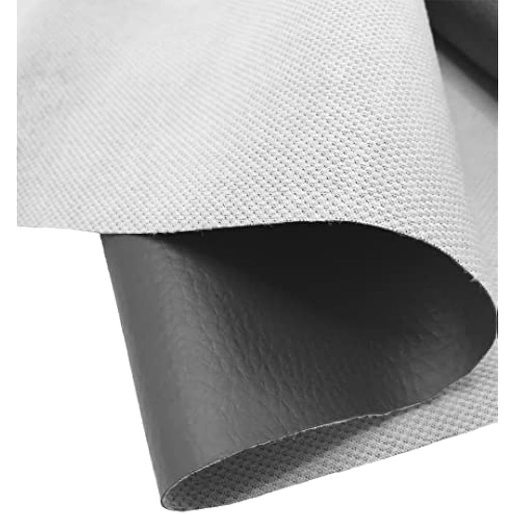 A-Express Dark Grey Grained Faux Leather Upholstery Fabric – 140cm