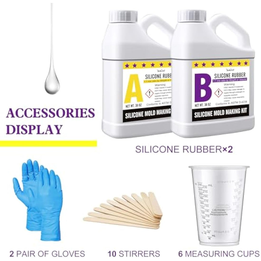 Silicone Mould Making Kit – 76oz Translucent Liquid Rubber
