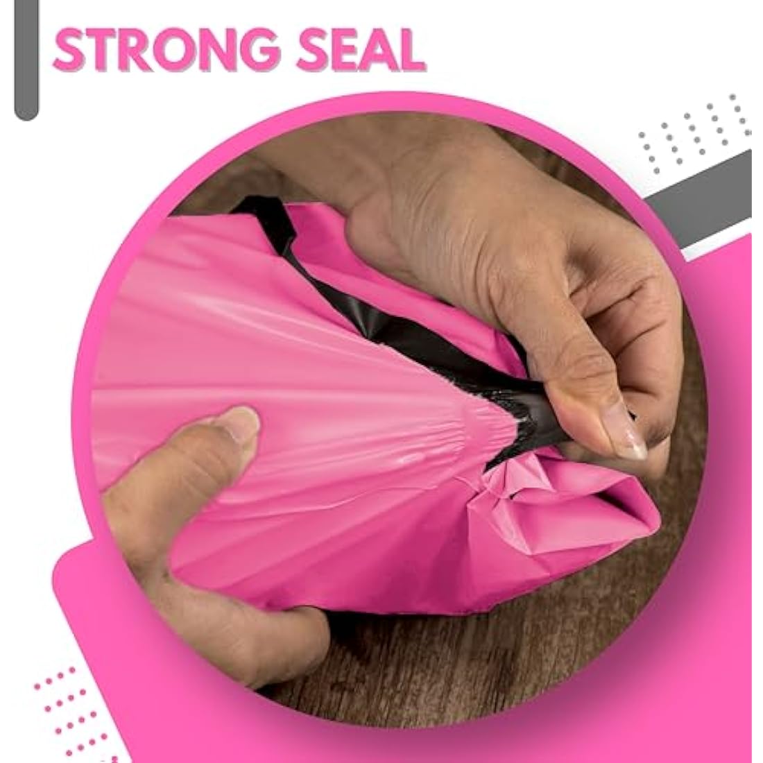 JeeJaan Pink Poly Mailers | 12x16 in Waterproof Shipping Bags (50 Pcs)