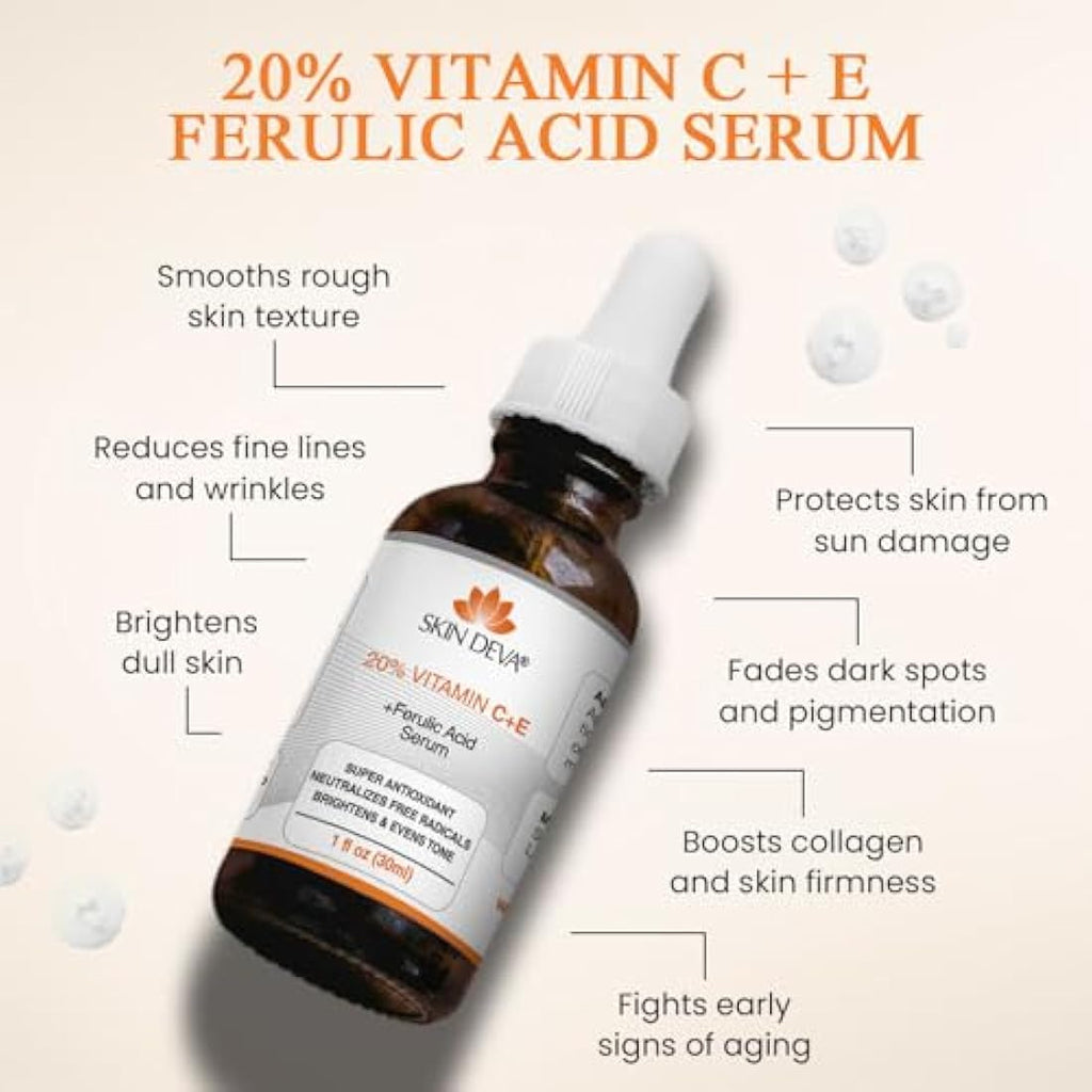 Skin Deva 20% Vitamin C + E Ferulic Acid Serum for Acne Scars - 30ml