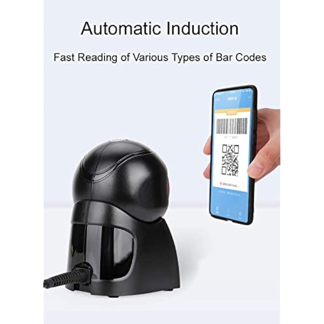 LENVII Desktop 2D Barcode Scanner | Handsfree QR Code Reader for POS