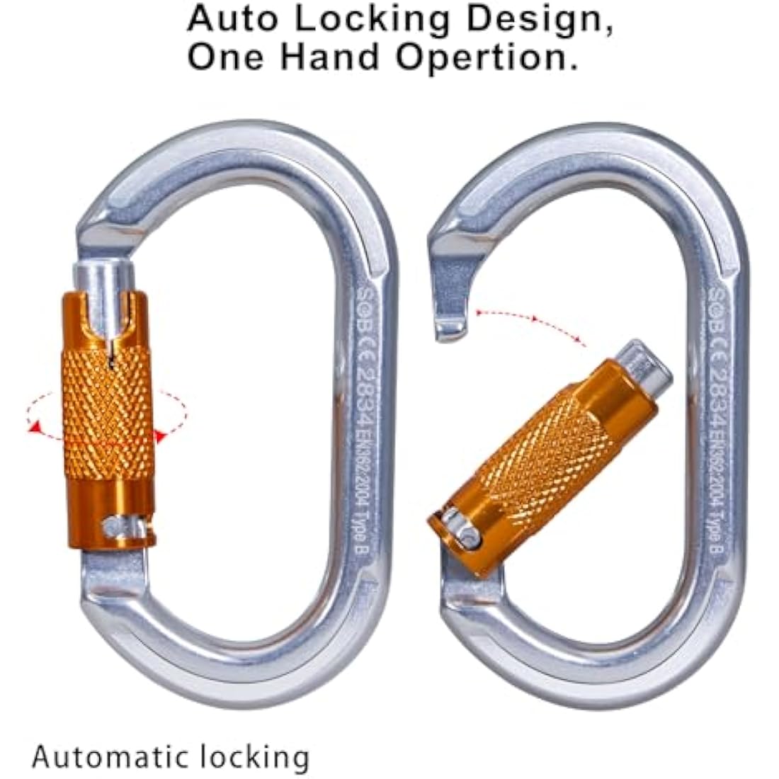 Jolof Store Auto Locking Climbing Carabiner | 22KN Aircraft Aluminum