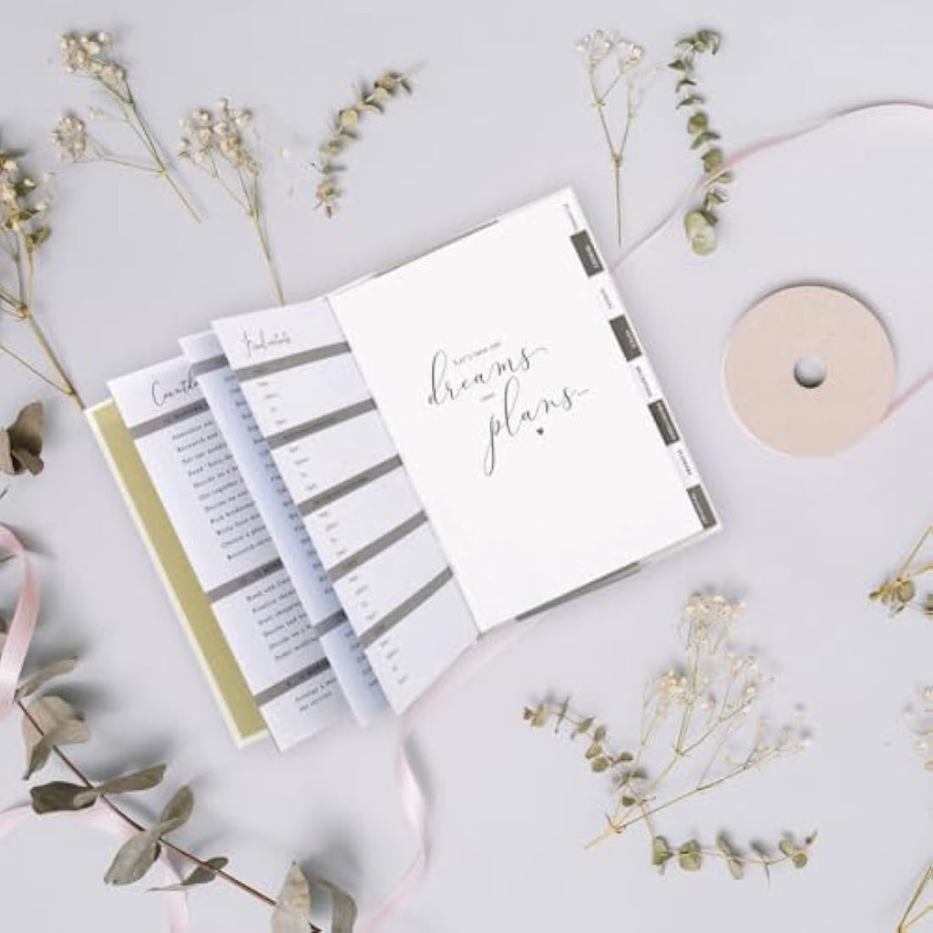 Design By Violet Wedding Planner Book – A5 White Organizer Notebook