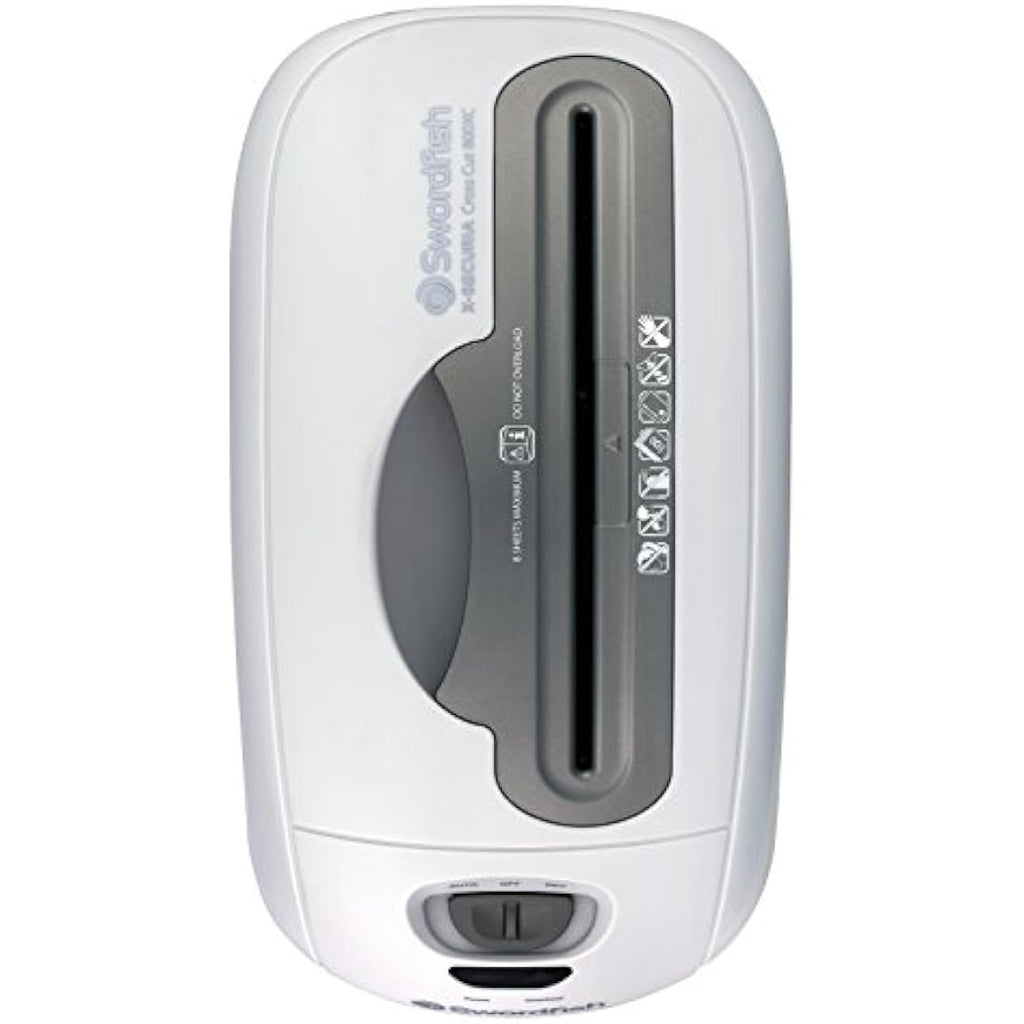Swordfish X-Securia 800XC 8-Sheet Cross-Cut Paper Shredder – White