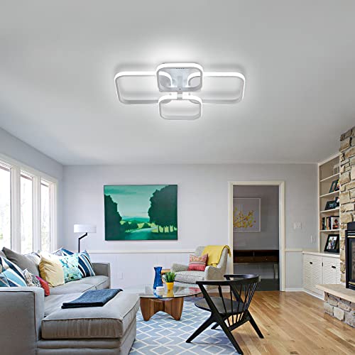 DAXGD Modern LED Ceiling Light – 60W 6500K Cool White Square Lamp