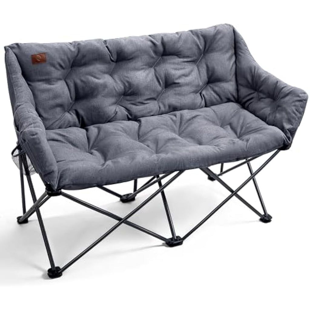 Ever Advanced Double Camping Chair | 6cm Padded 2 Seater Folding Sofa
