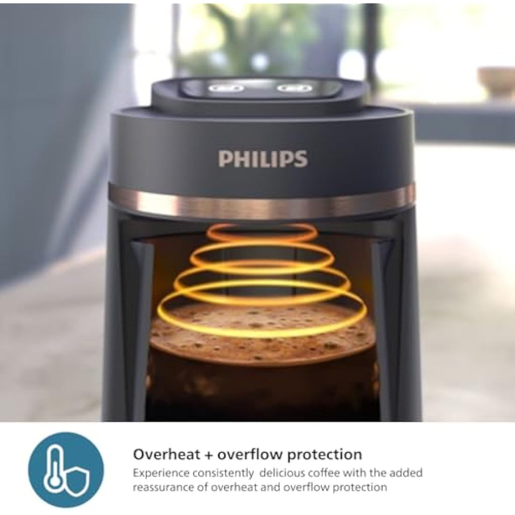 Philips Series 5000 Turkish Coffee Maker | 4-Cup Slow Brew – Black/Copper