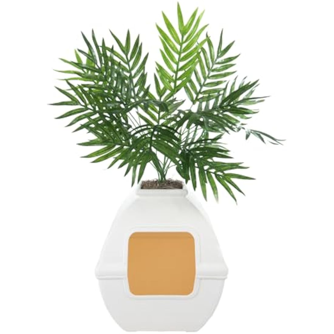 Good Pet Stuff Hidden Litter Box Planter – Enclosed Square White Birch
