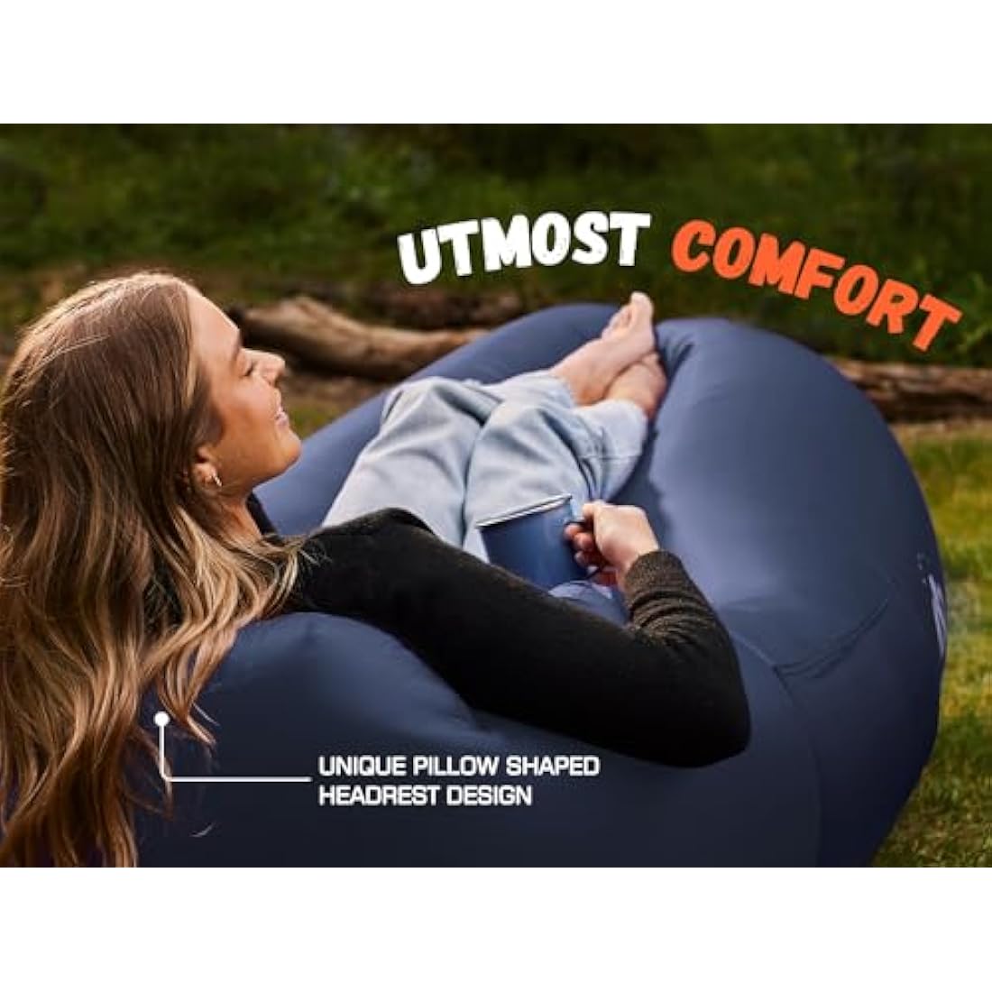 WEKAPO Inflatable Lounger Air Couch – Portable Ripstop Polyester Hammock