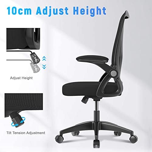 naspaluro Ergonomic Mesh Office Chair with Flip-up Arms & Lumbar Support