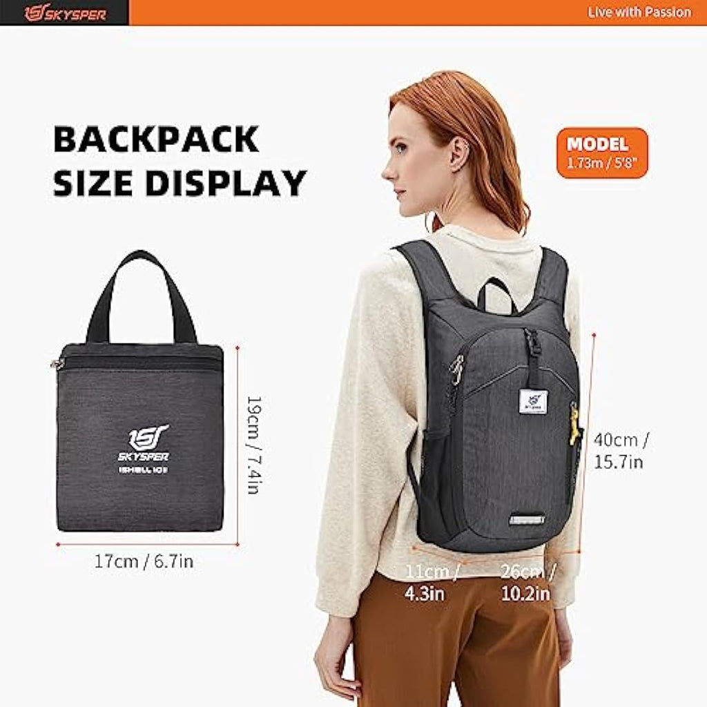 SKYSPER 10L Hiking Backpack | Lightweight Packable Travel Daypack