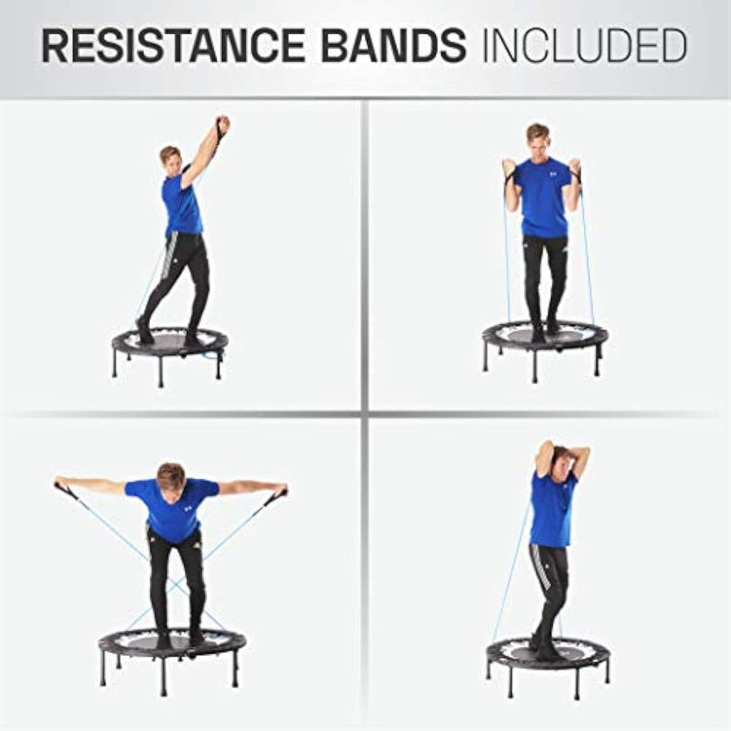 MaXimus PRO Folding Rebounder – Mini Fitness Trampoline with Handlebar